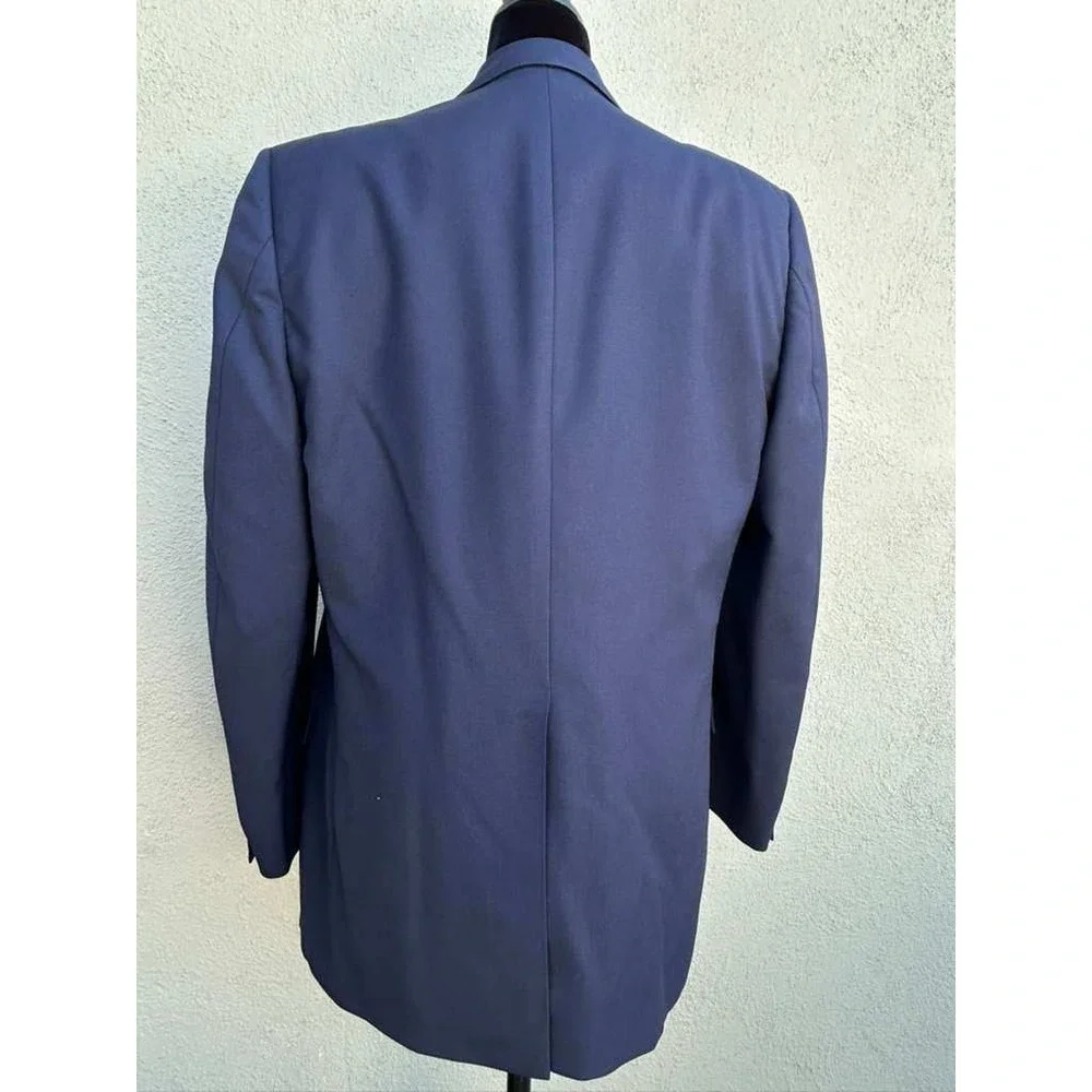 Malibu Clothes Beverly‎ Hills Navy Blue Gold Button Blazer Sport Coat Mens 42R